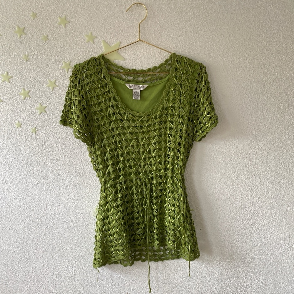 Green lace Top